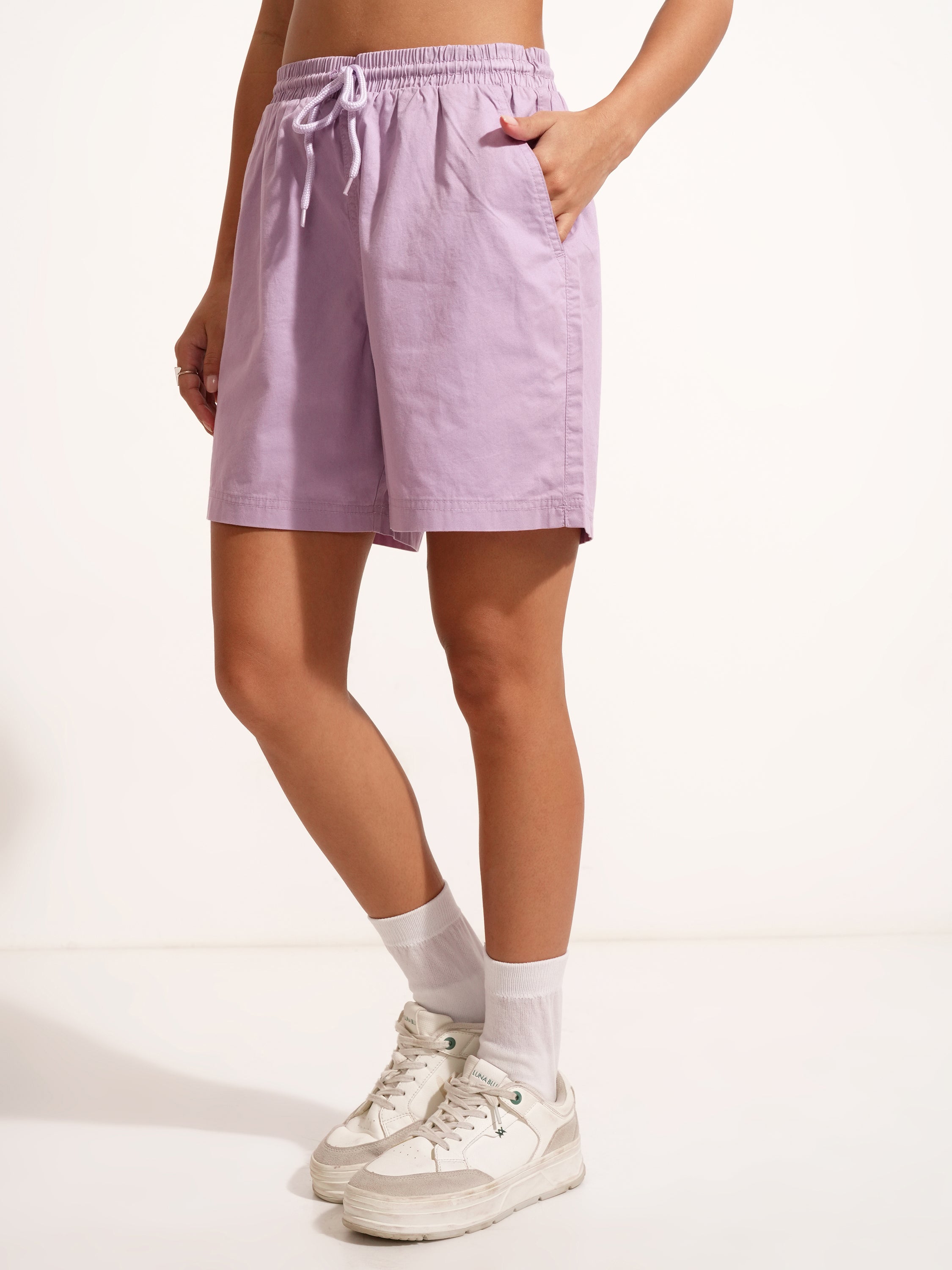 Tokyo Talkies Women Purple Regular Fit Shorts - Purple - Image 4