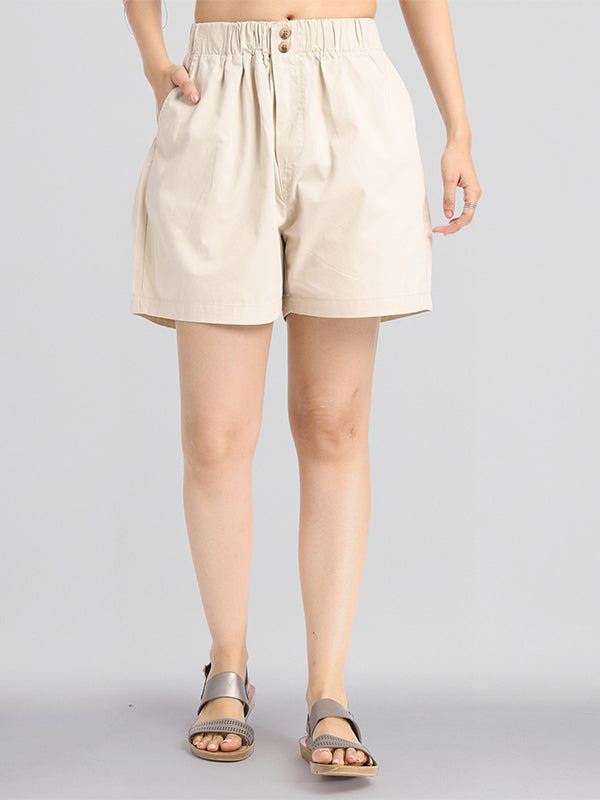 Basics By Tokyo Talkies Women Pink Regular Fit Regular Shorts - Pink - Image 1