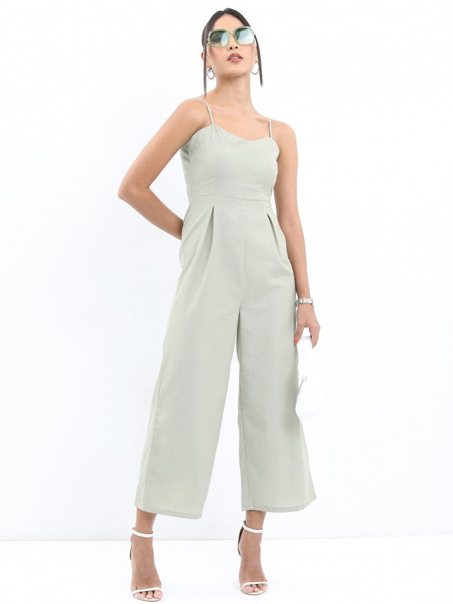 Tokyo Talkies Women Green Solid Jumpsuit - Green - Image 1