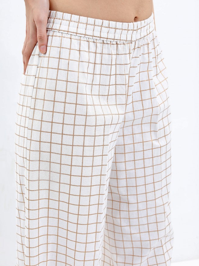 Vishudh Women Off White Printed Kurta With Palazzo And Dupatta - Off White - Image 7