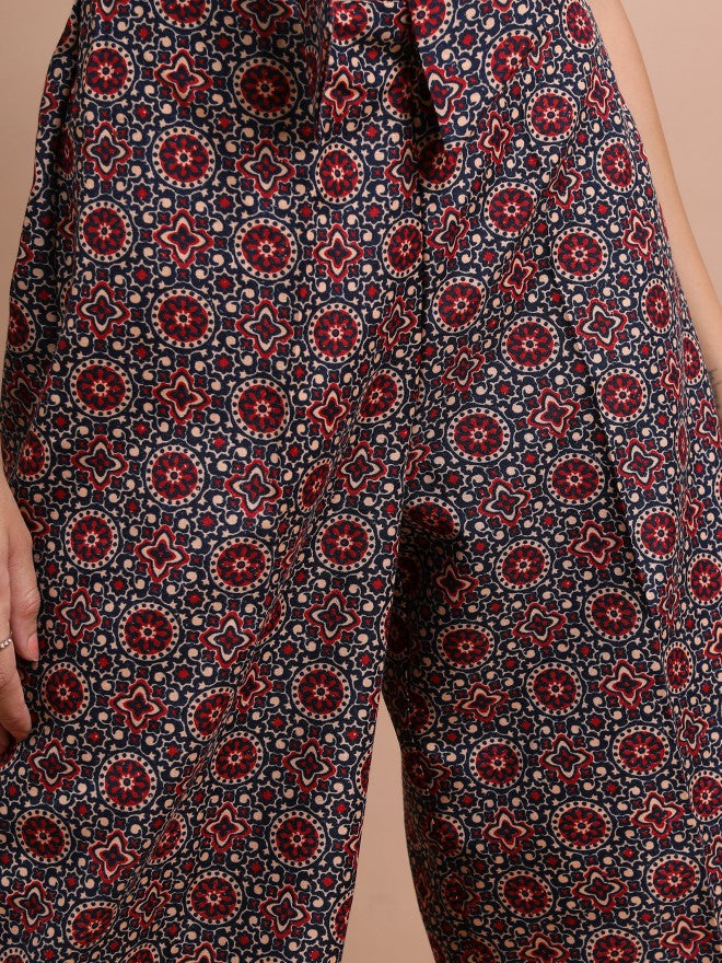 Vishudh Women Red Top With Palazzo - Red - Image 7