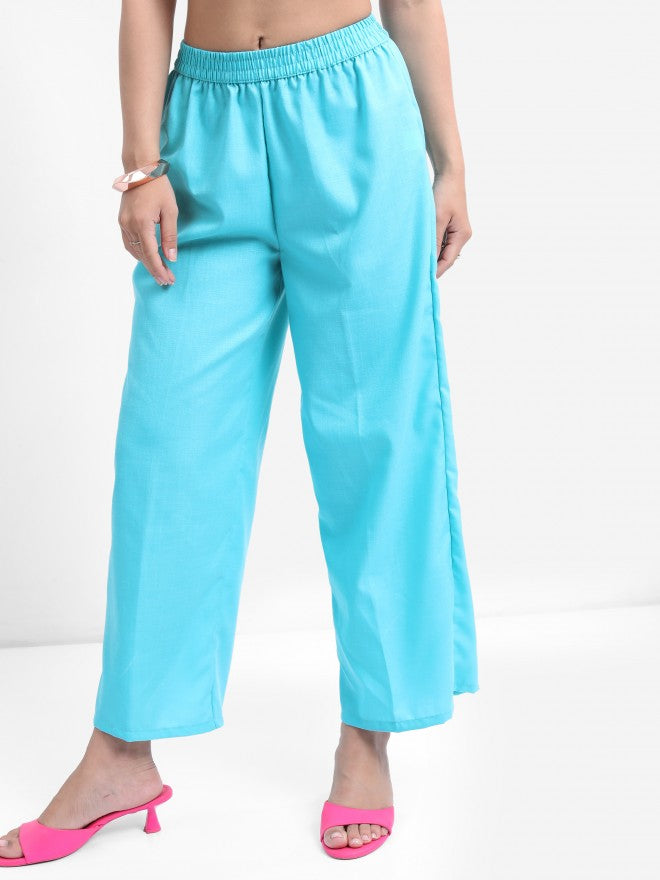 Vishudh Women Turquoise Printed Kurta With Palazzo And Dupatta - Turquoise - Image 8