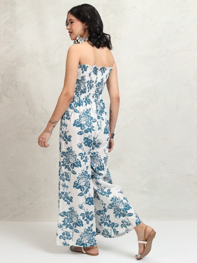 Vishudh Women White Printed Jumpsuit - White - Image 3