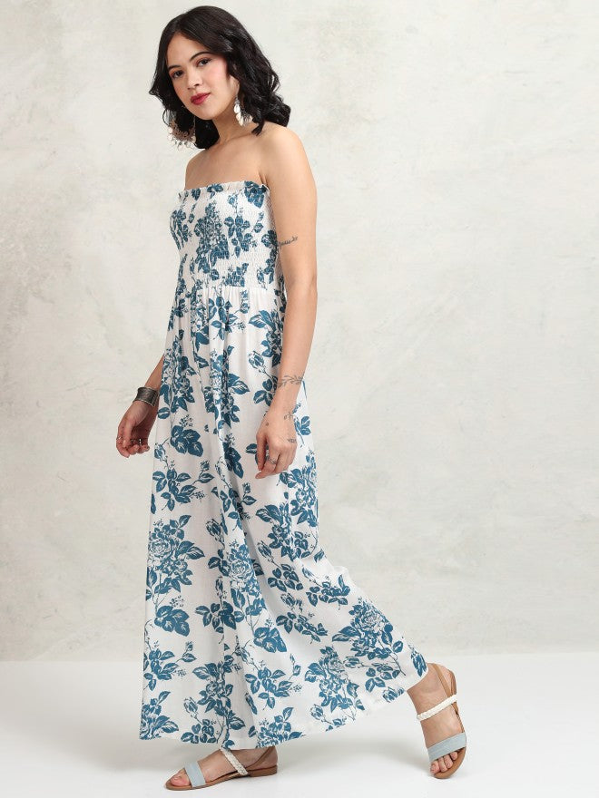 Vishudh Women White Printed Jumpsuit - White - Image 4