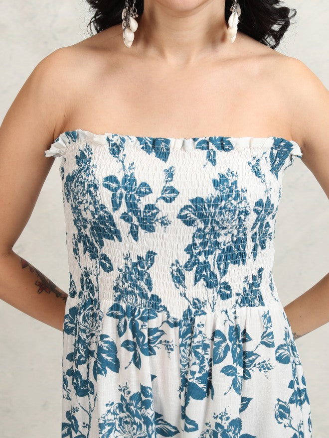 Vishudh Women White Printed Jumpsuit - White - Image 5