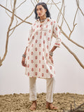 Vara By Vishudh Women Off White Printed Straight Kurta - Off White - Image 1