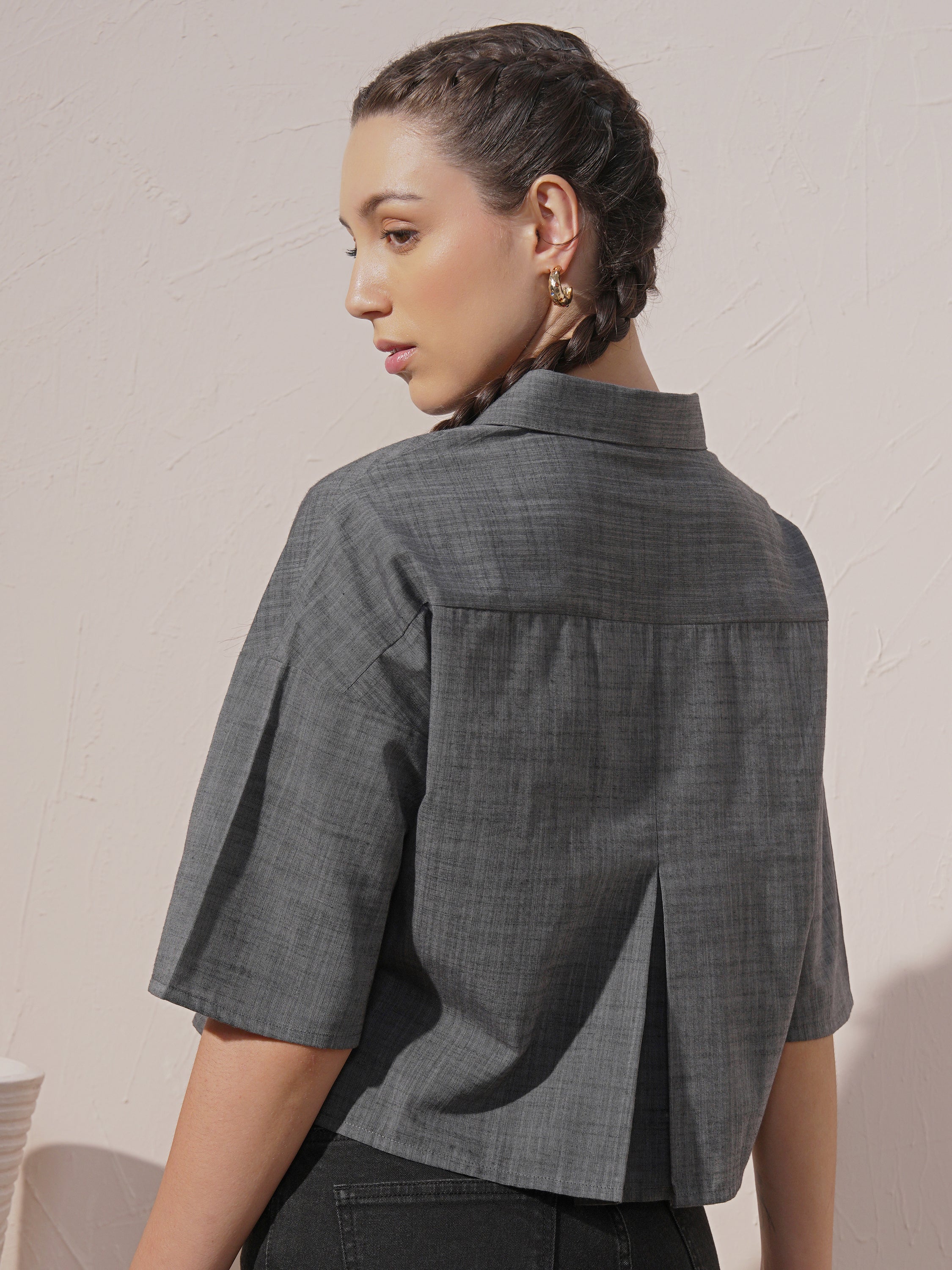 Vara By Vishudh Women Black Embroidered Casual Shirt - Black - Image 3