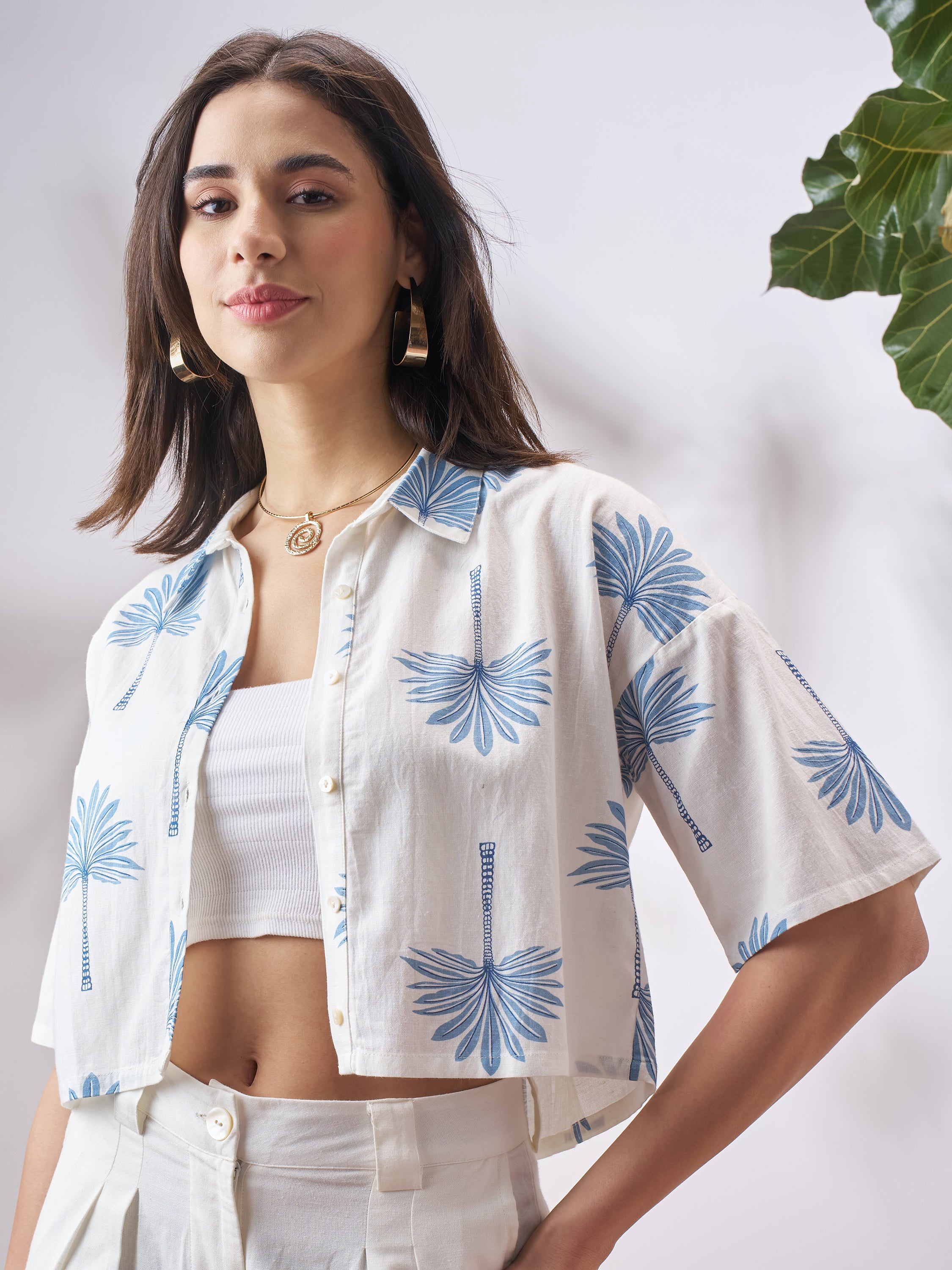 Vara By Vishudh Women Off White Printed Casual Shirt - Off White - Image 1