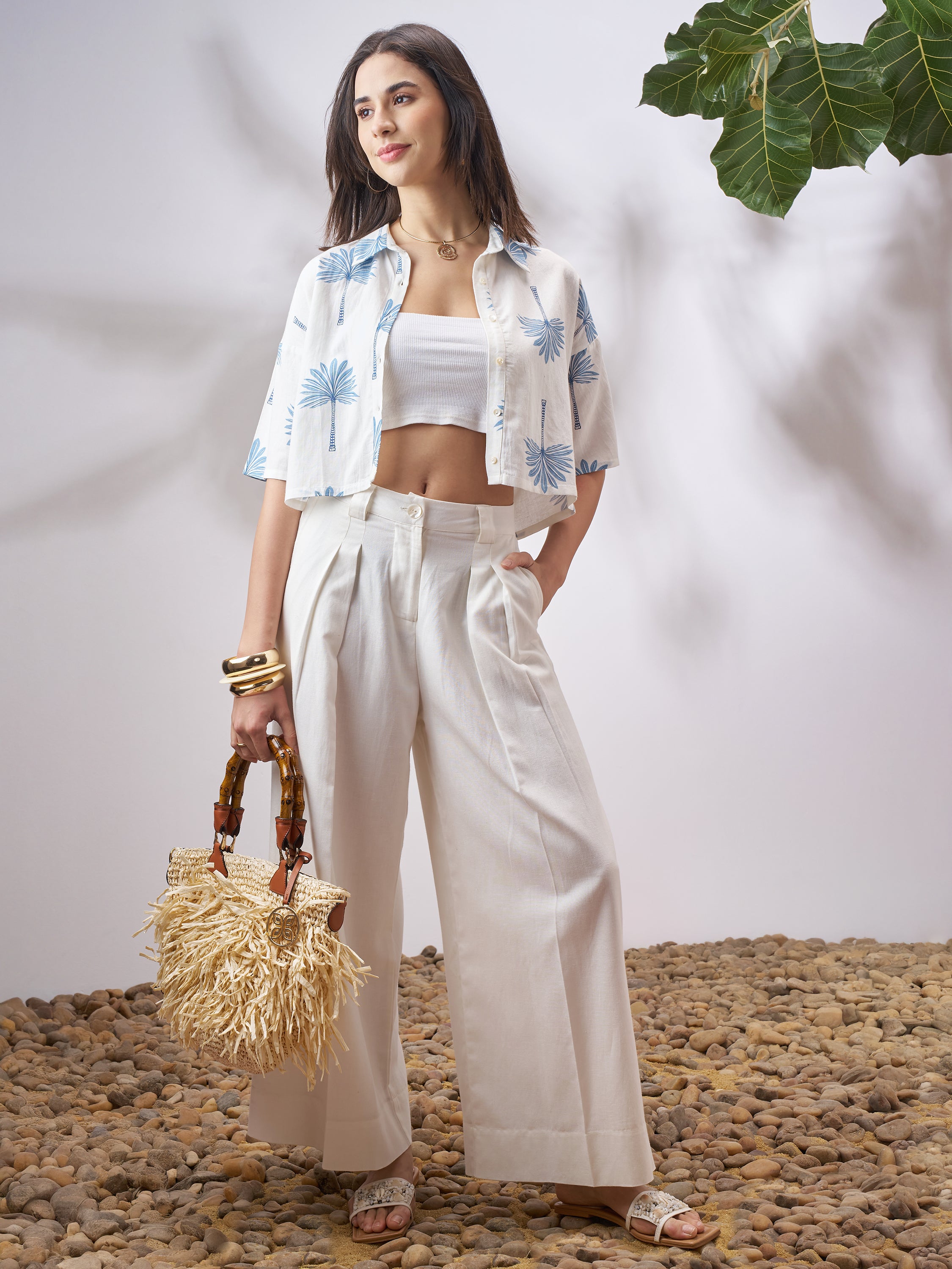 Vara By Vishudh Women Off White Printed Casual Shirt - Off White - Image 2