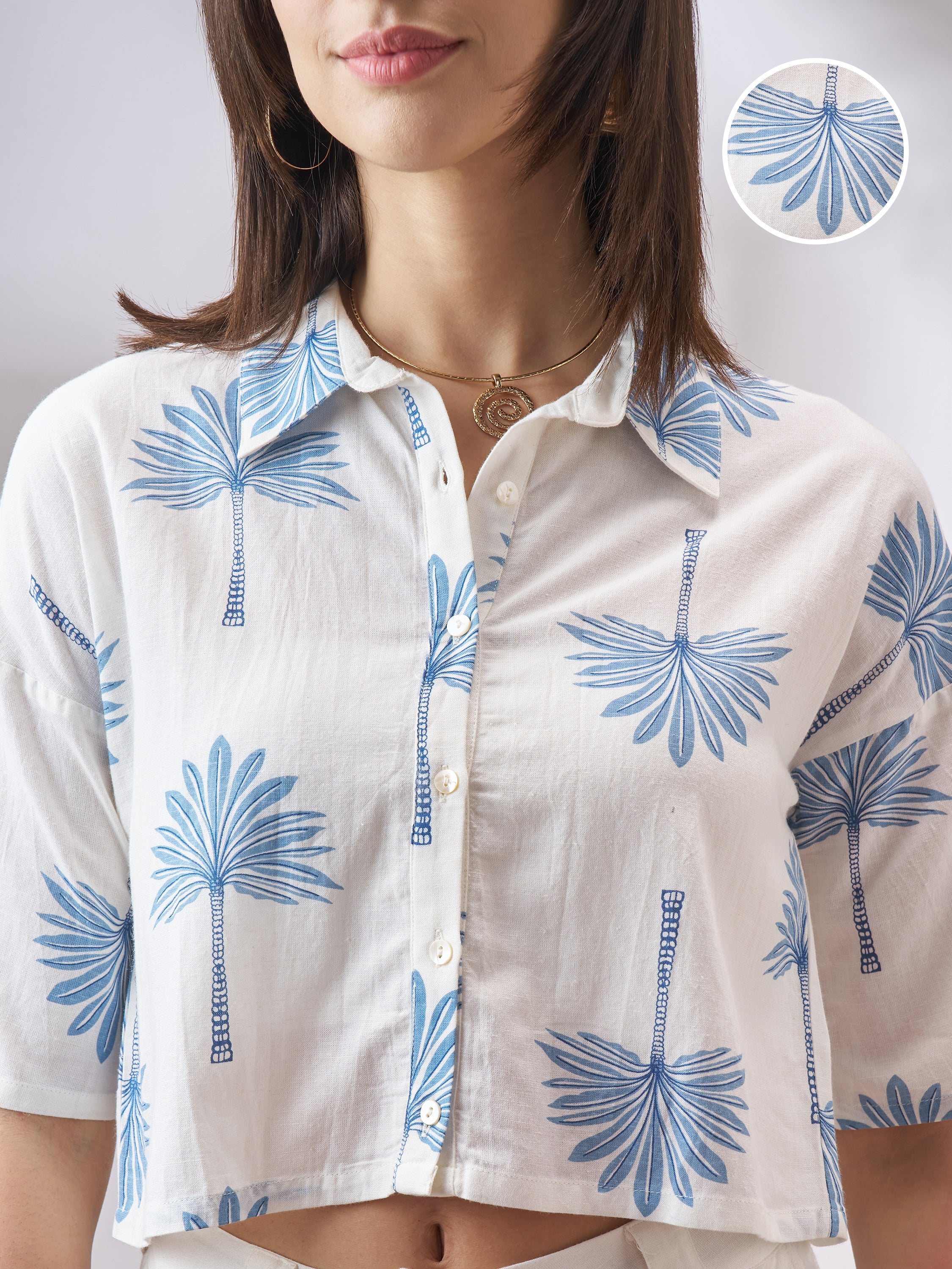 Vara By Vishudh Women Off White Printed Casual Shirt - Off White - Image 5