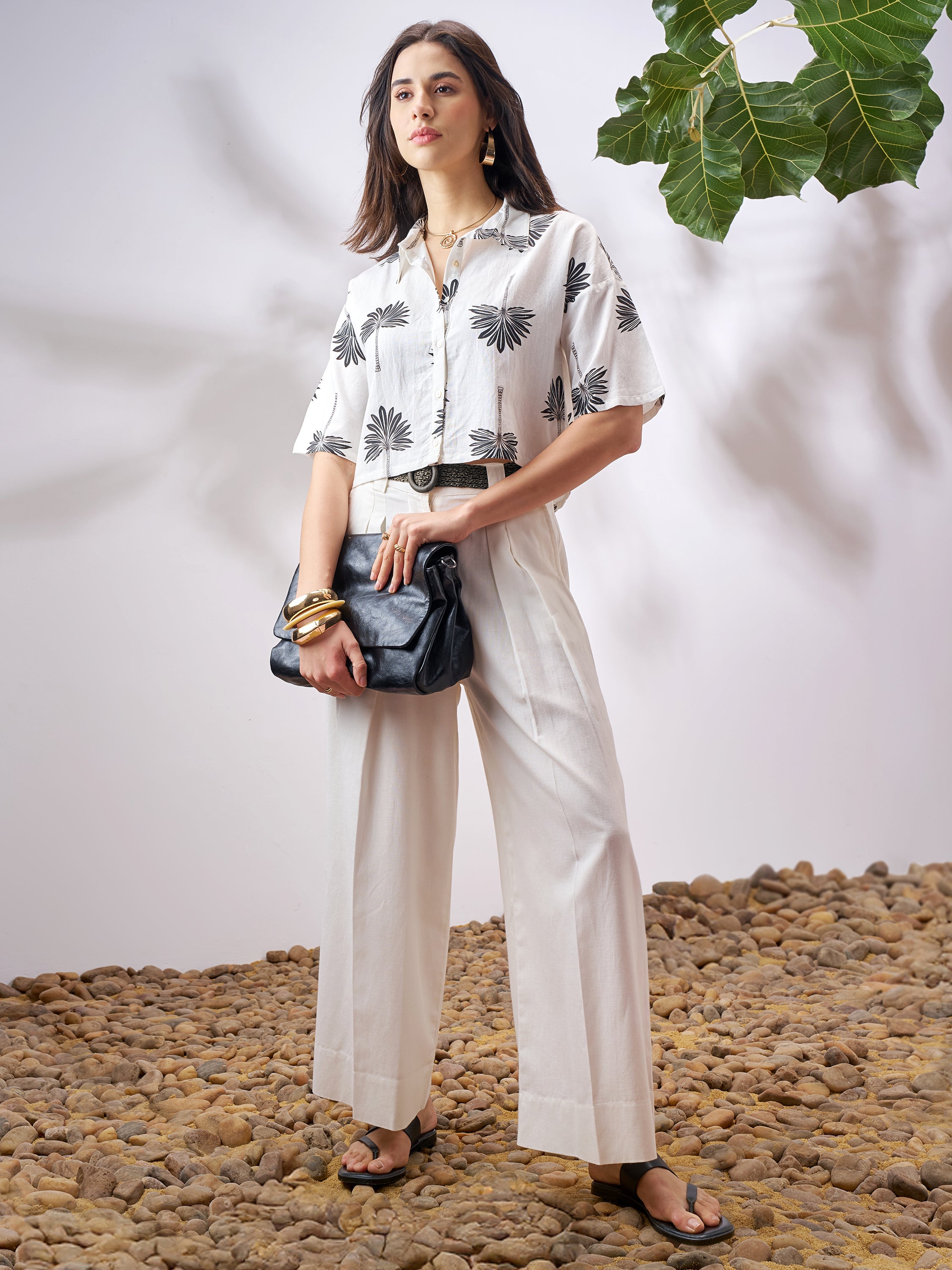 Vara By Vishudh Women Off White Printed Casual Shirt - Off White - Image 2