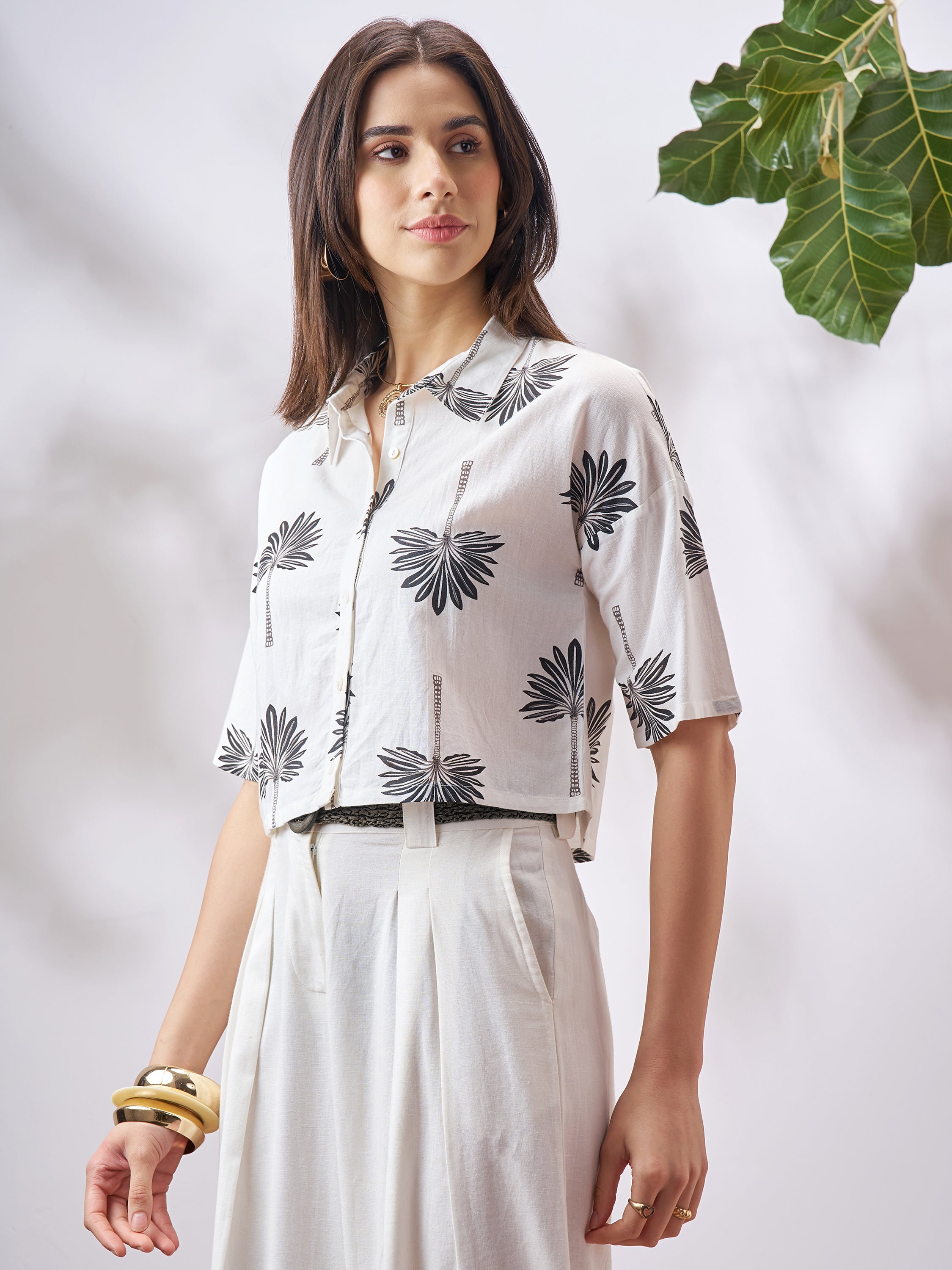 Vara By Vishudh Women Off White Printed Casual Shirt - Off White - Image 4