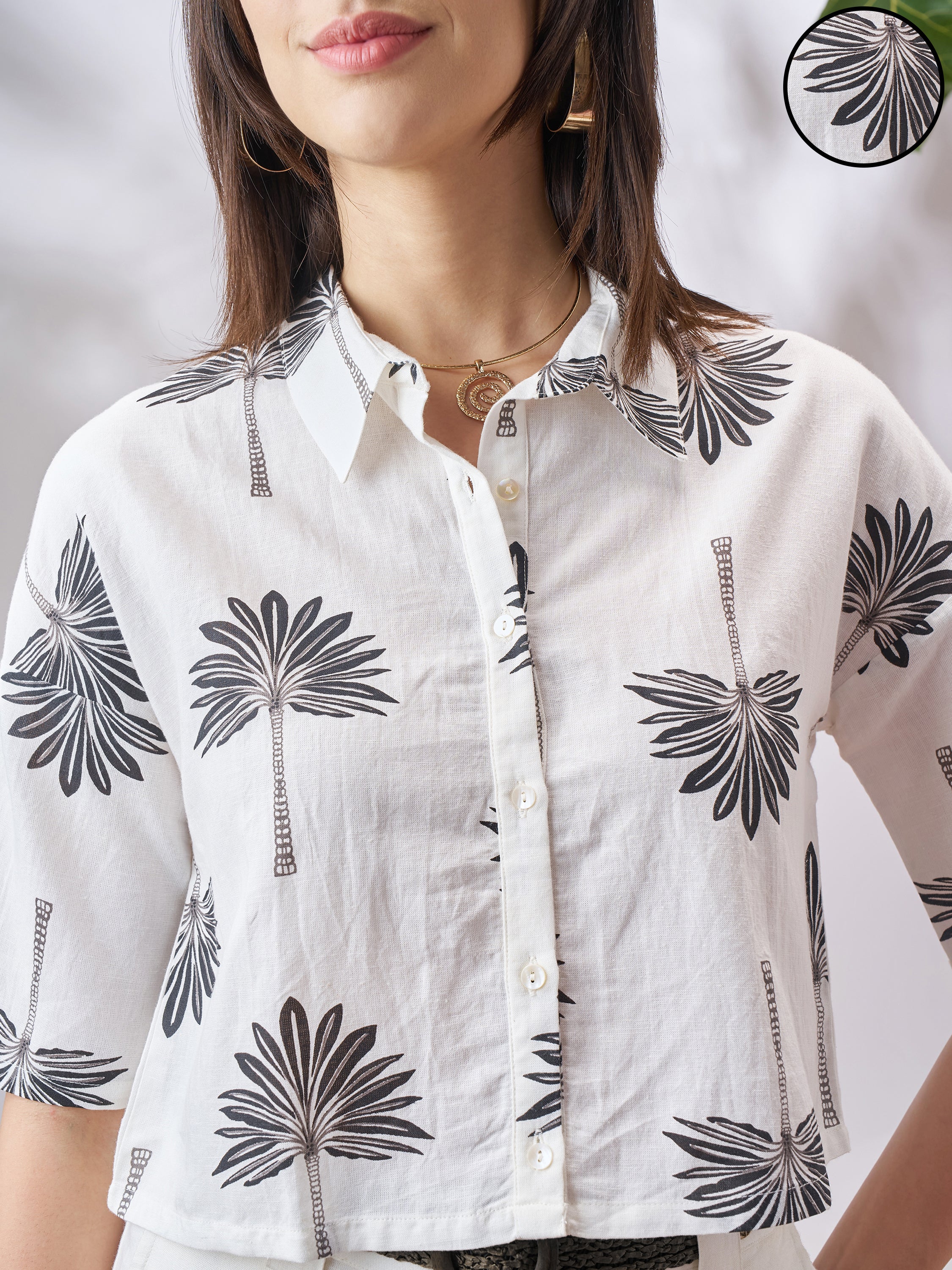 Vara By Vishudh Women Off White Printed Casual Shirt - Off White - Image 5
