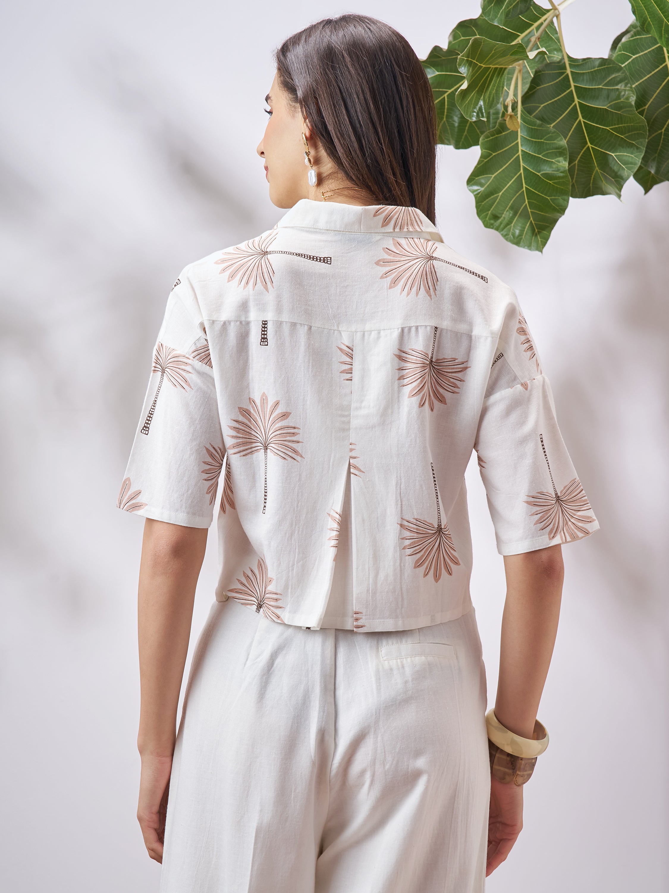 Vara By Vishudh Women Tan Printed Casual Shirt - Tan - Image 3