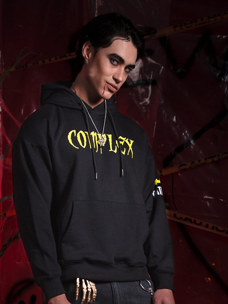 DC By Highlander Men Black Joker Hooded Pullover Sweatshirt - Black - Image 1